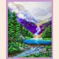 Набор для вышивания бисером КАРТИНЫ БИСЕРОМ "Водопад в горах"